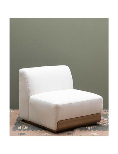 Fauteuil Patagonia bouclettes blanc 84x91x76cm