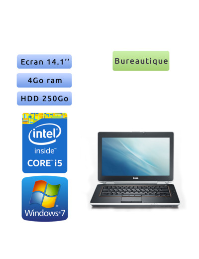 Dell Latitude E6420 - Windows 7 - i5 4GB 250GB - 14.1  - Webcam - Ordinateur Portable PC