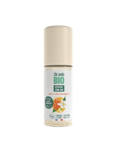 Déodorant roll on soin 24h miel et fleur d'oranger 50ml