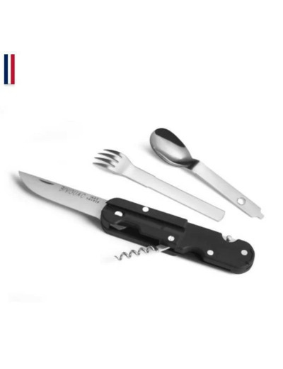 Set de couverts camping pliant inox - Couteau multifonction