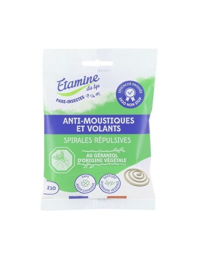 10 spirales répulsives Anti Moustiques et Volants Ecocoil