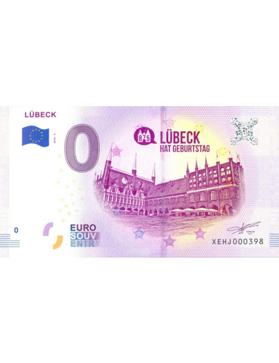 ALLEMAGNE 2018-3  LUBECK BILLET SOUVENIR 0 EURO TOURISTIQUE NEUF