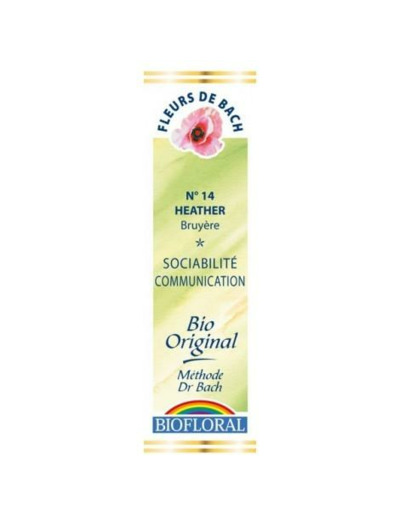 Fleur de Bach Heather, Bruyère en compte-gouttes 20 ml