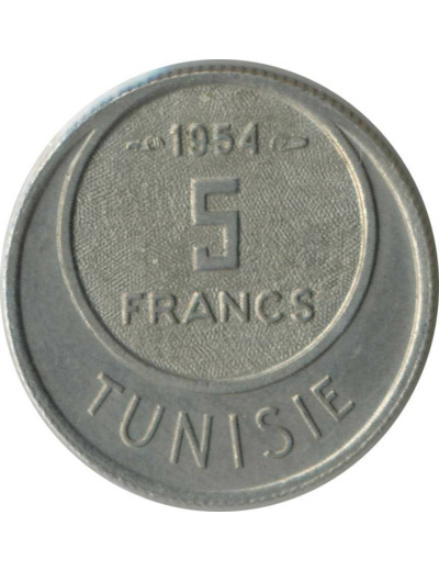 TUNISIE 5 FRANCS 1954 TTB+