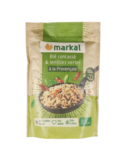 Blé Concassé et Lentilles Vertes à la Provençale 350g Bio