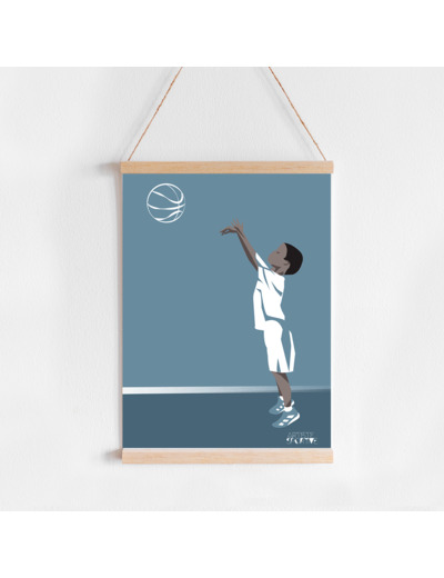 Affiche de basketball "Le boy qui fait du basket"