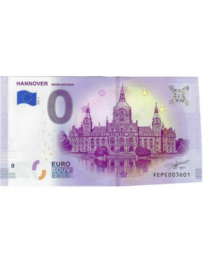 ALLEMAGNE 2019-3 HANNOVER BILLET SOUVENIR 0 EURO TOURISTIQUE  NEUF