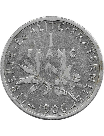 FRANCE 1 FRANC SEMEUSE 1906 TTB-