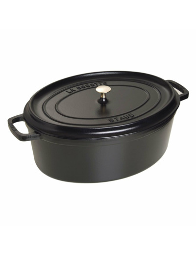 COCOTTE EN FONTE OVALE 41CM NOIRE