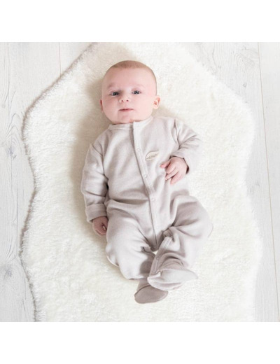Pyjama coton bio polaire taupe 12 mois