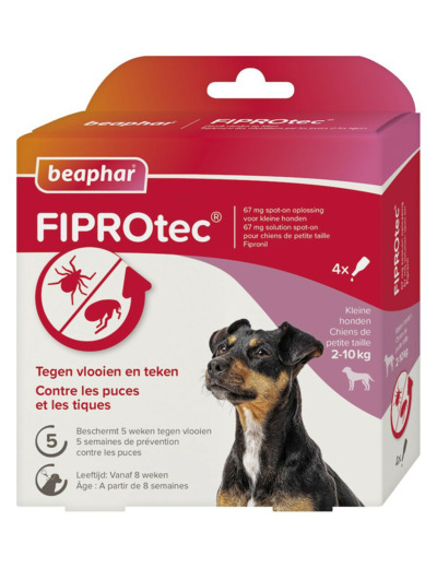 Pipettes antiparasitaires FIPROtec pour petit chien (2-10kg) - x4