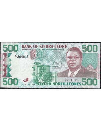 SIERRA LEONE 500 LEONES 27-4-1991 SERIE E1 NEUF (W19)