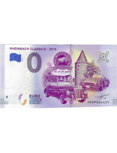 ALLEMAGNE 2019-1 RHEINBACH CLASSICS BILLET SOUVENIR 0 EURO TOURISTIQUE  NEUF