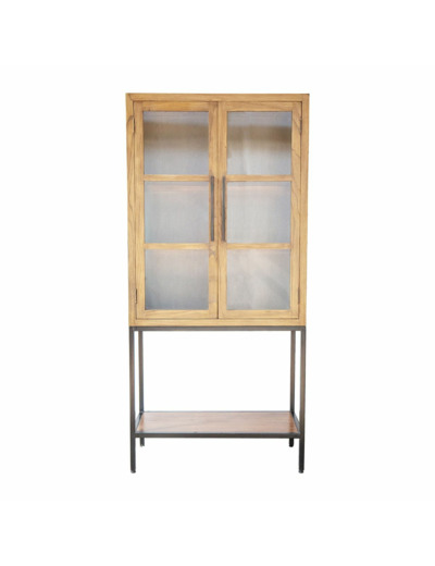 Vitrine bois massif Lofte Nat 90x40x190cm