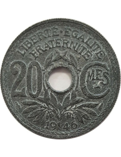 FRANCE 20 CENTIMES LINDAUER 1946 TB+