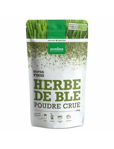 Poudre d'Herbe de Blé Bio-200g-Purasana