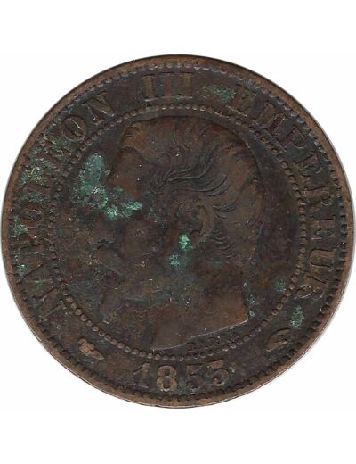 FRANCE 5 CENTIMES NAPOLEON III 1855 A (Paris) chien TB N1