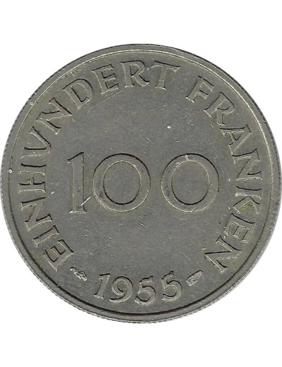 SARRE 100 FRANKEN 1955 TTB+