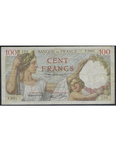 FRANCE 100 FRANCS SULLY 12-10-1939 P.2951 TTB