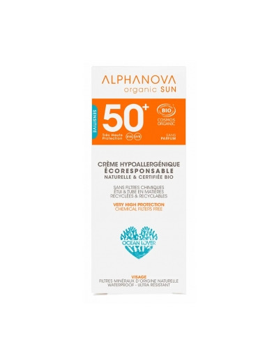 Crème solaire SPF50+ Hypoallergénique Peaux sensibles 50ml