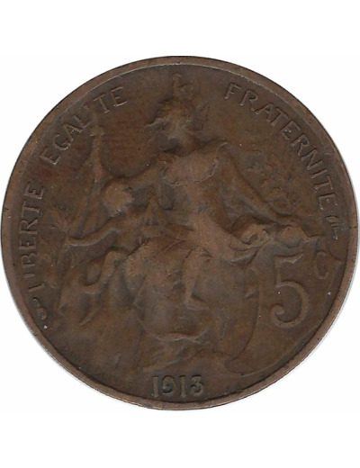 FRANCE 5 CENTIMES DUPUIS 1913 TTB