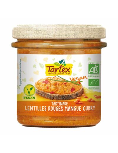 Tartinade de Lentilles-Mangue et Curry-140g-Tartex