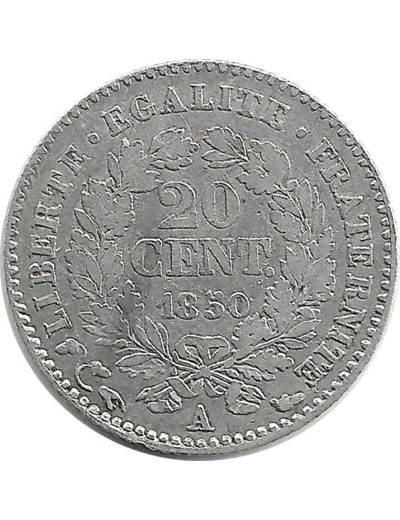 FRANCE 20 CENTIMES CERES 1850 A TB+