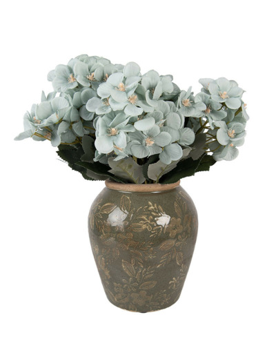 Vase céramique vert brun 15x18x18cm