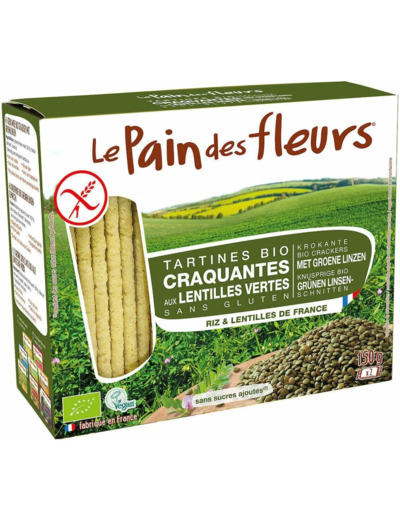 TARTINE CRAQUANTE LENTILLE VERTE 150G Le pain des Fleurs