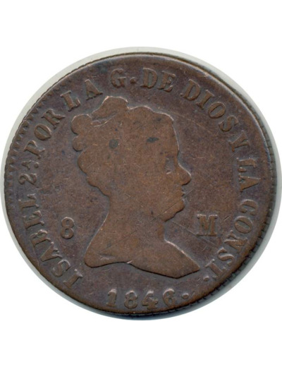 ESPAGNE 8 MARAVEDIS 1846 JA ISABEL II TB (W431.2)