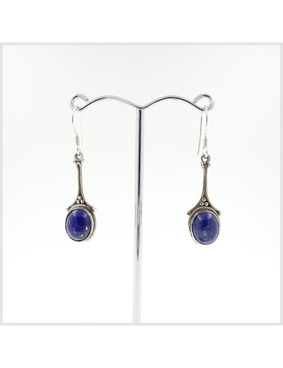 Boucles d'oreilles Lapis Lazuli et Argent Massif