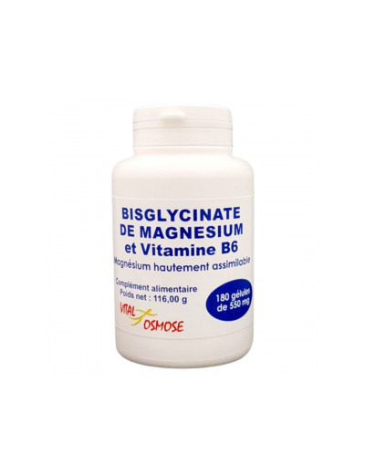 Bisglycinate de Magnésium et Vitamine B6 180 gélules