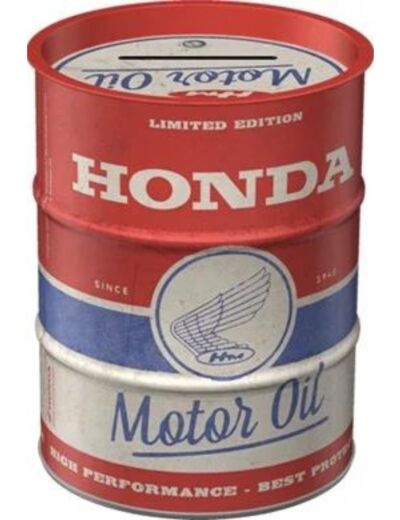 Tirelire métal rétro Honda, Motor Oil - NA31515 - 9.3 x 11.7 cm