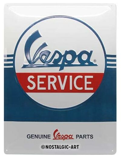 Plaque métal - Vespa Service - 30 x 40 cm.