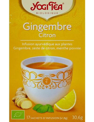 Tisane gingembre citron 17x1,8g Yogi Tea