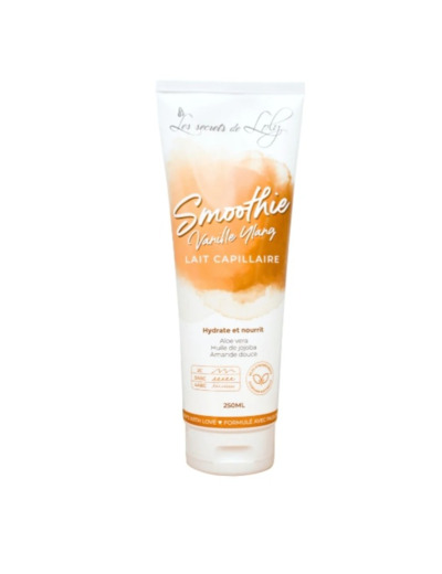 Les Secrets De Loly – Smoothie Vanille Ylang – Lait Capillaire Hydratant et Nourissant Sans Rinçage – Soin Cheveux Secs – Parfum Fruité – 250ml