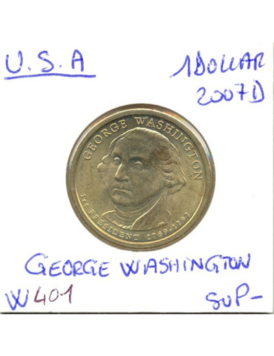 AMERIQUE (U.S.A) 1 DOLLAR 2007 D GEORGE WASHINGTON SUP-