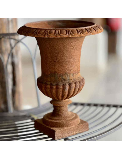 Petit vase Médicis fonte rouille 34x34x43cm