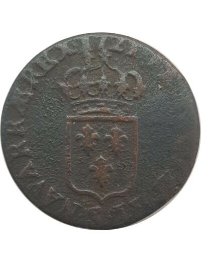 LOUIS XV (1715-1774) LIARD AU BUSTE ENFANTIN 1721 S (REIMS) 2gr92 TB-