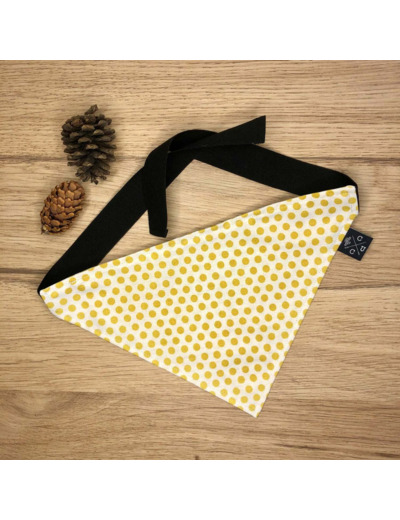 Bandana grand chien - Pois/jaune