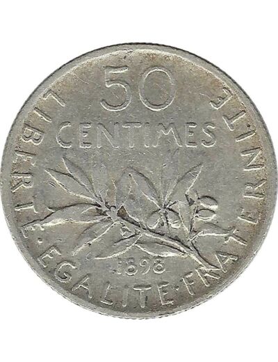 FRANCE 50 CENTIMES ROTY 1898 TB+