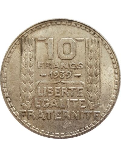 FRANCE 10 FRANCS TURIN 1939 TTB+ N2