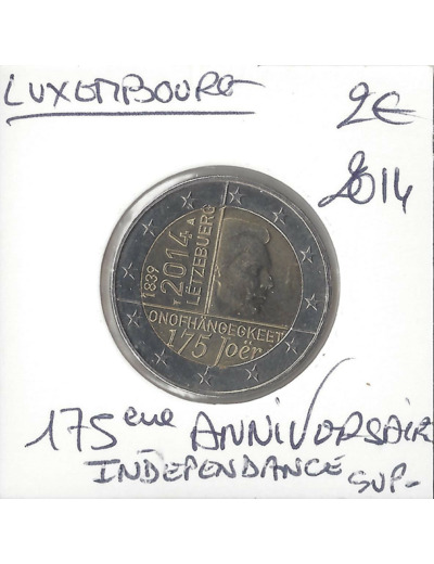 Luxembourg 2014 2 EURO commemorative 175 eme Anniversaire