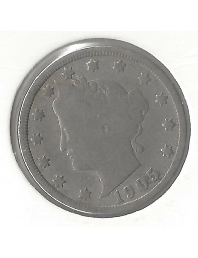 AMERIQUE (U.S.A) 5 CENTS 1905 TB+