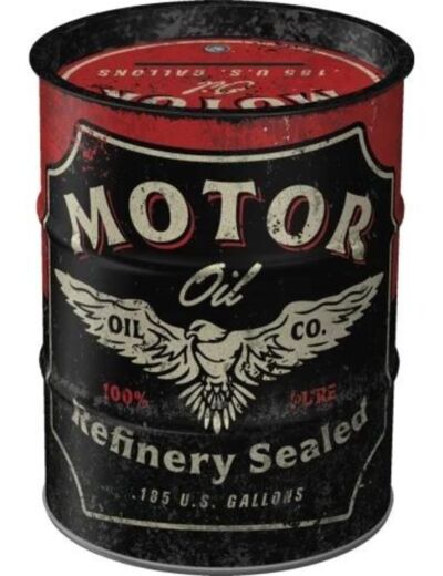 Tirelire Métal Fût - MOTOR OIl - Nostalgic-Art