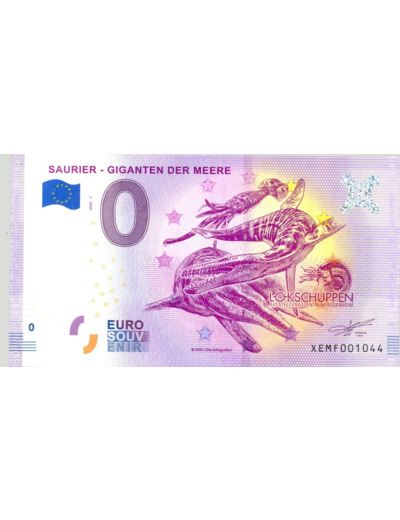 ALLEMAGNE 2020-1 SAURIER GIGANTEN DER MEERE BILLET SOUVENIR 0 EURO TOURISTIQUE