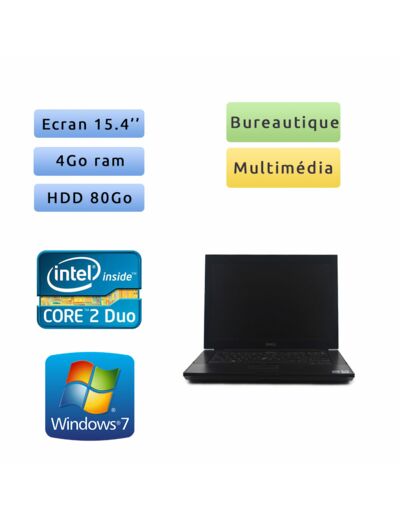 Dell Latitude E6500 - Windows 7 - 2.26Ghz 4Go 80Go - 15.4 - Grade B - Ordinateur Portable PC