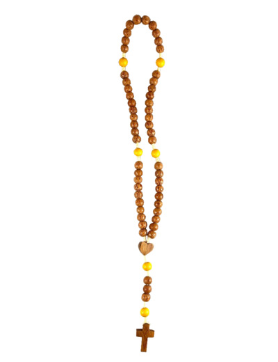 Chapelet bois de coco Ocre