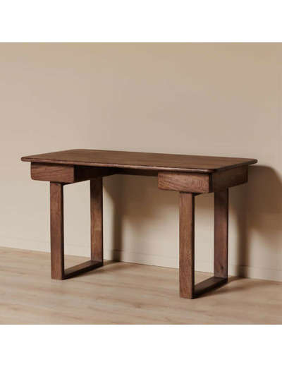 Bureau 2 Tiroirs Saori Bois de Manguier 76x135x65cm