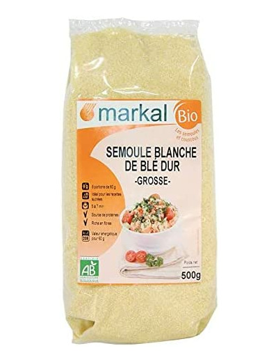 Semoule de ble dur blanche grosse 500g MARKAL